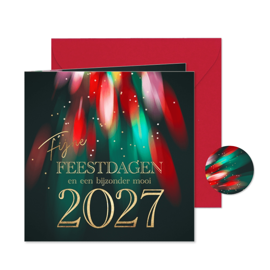 Stijlvolle kerstkaart 2027 Fijne Feestdagen - Kaartimpressie