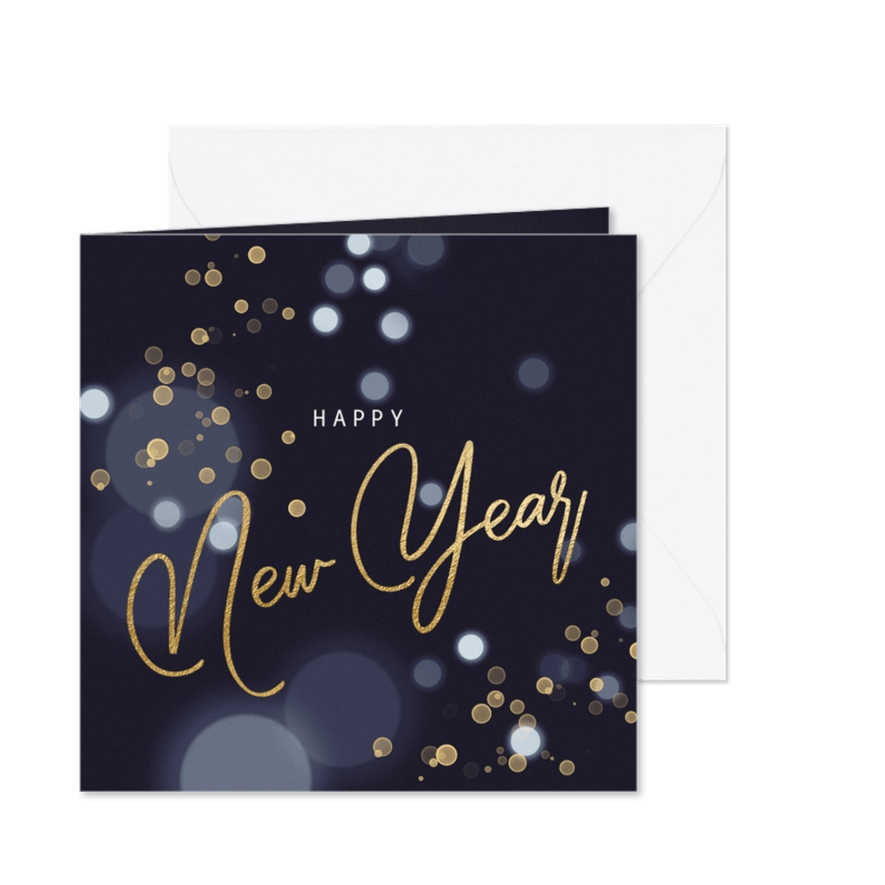 Stijlvolle nieuwjaarskaart met bubbels - Kaartimpressie