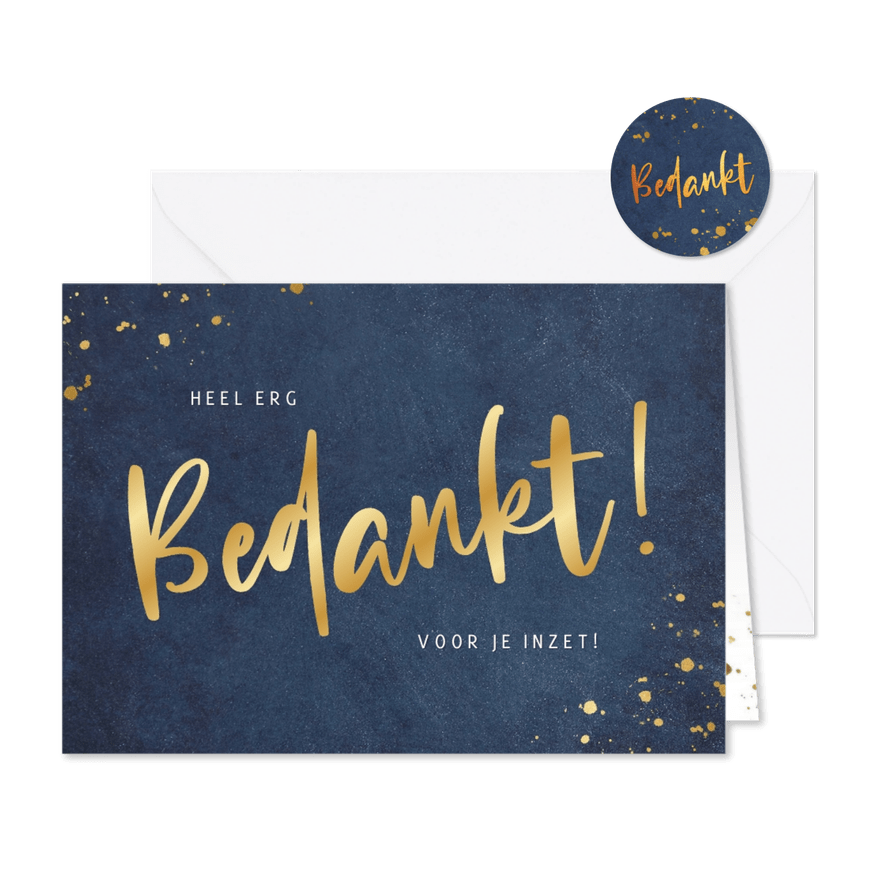 Stijlvolle zakelijke kerstkaart bedankkaart medewerkers - Kaartimpressie