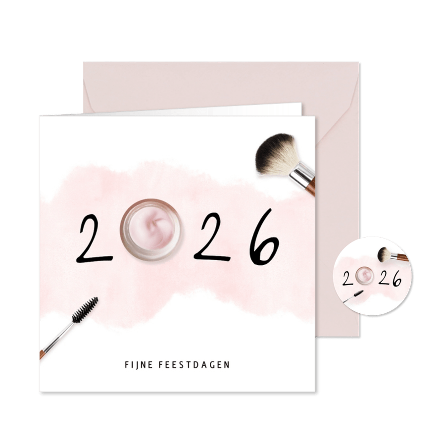 Stijlvolle zakelijke kerstkaart schoonheidsspecialiste  - Kaartimpressie