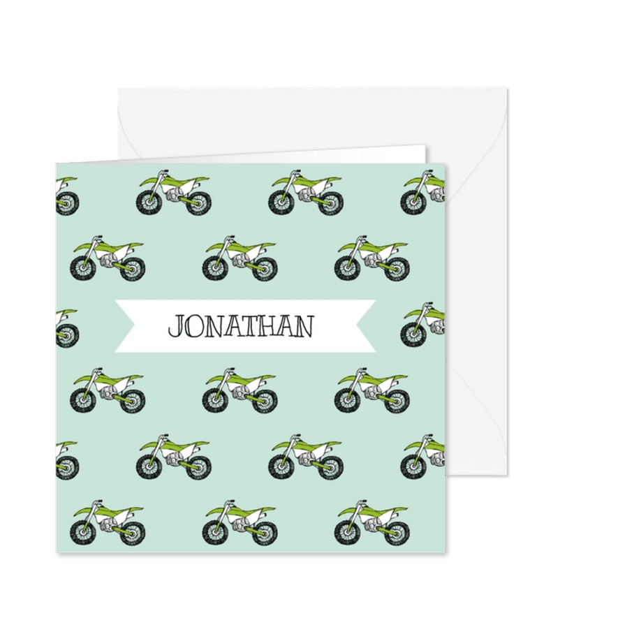 Stoer geboortekaartje motor - Kaartimpressie