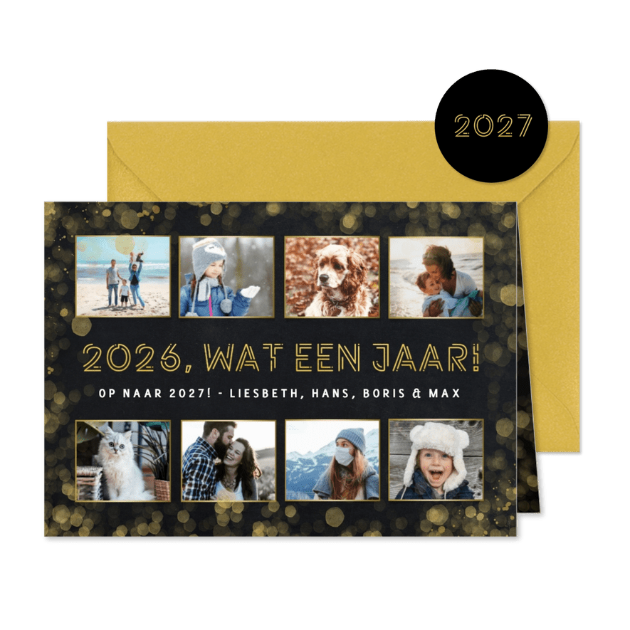Terugblik nieuwjaarskaart - 2026 wat een jaar - Kaartimpressie