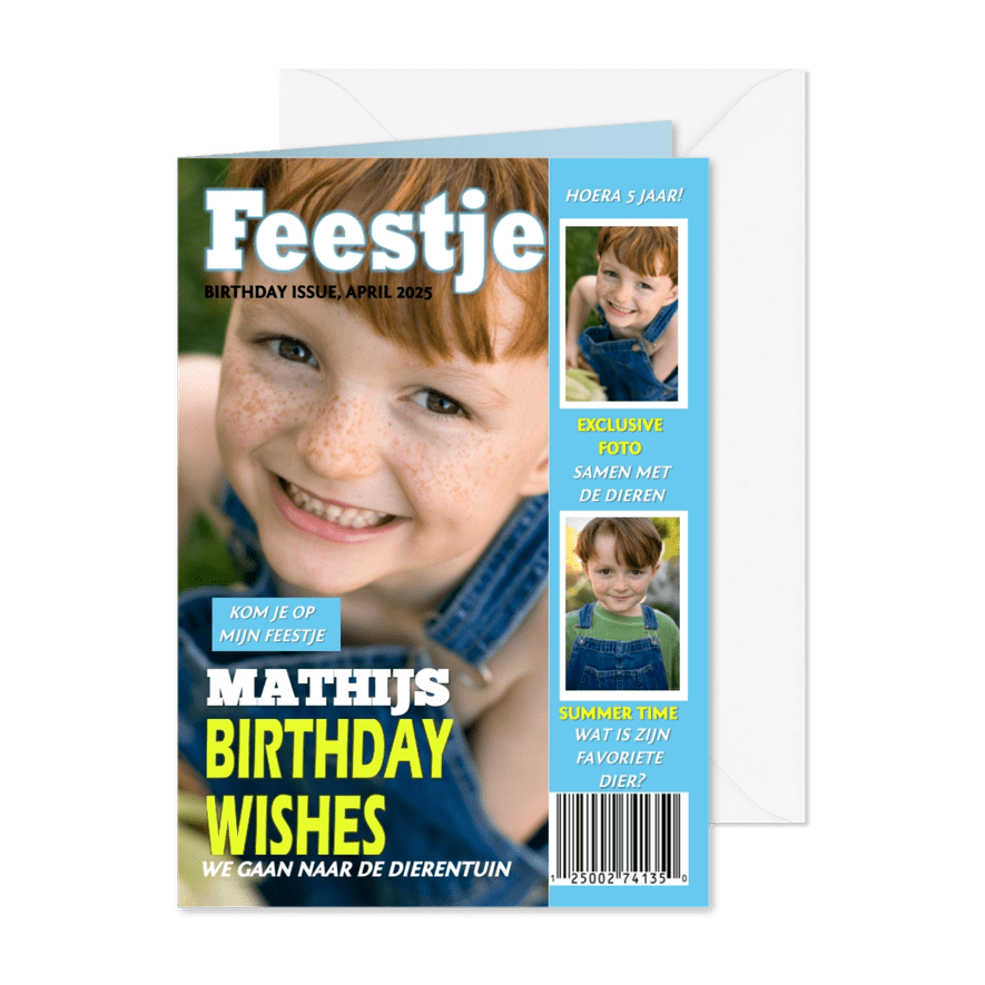 Tijdschrift kinderfeest Jongen - Kaartimpressie