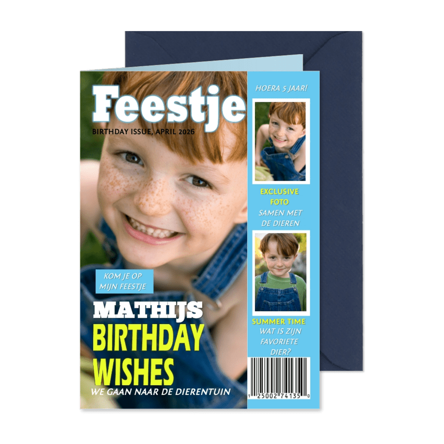 Tijdschrift kinderfeest Jongen - Kaartimpressie