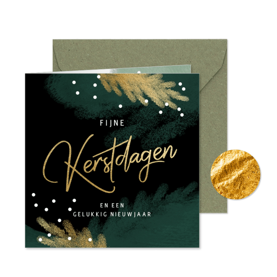 Trendy kerstkaart stijlvolle kersttakken in krijt - Kaartimpressie