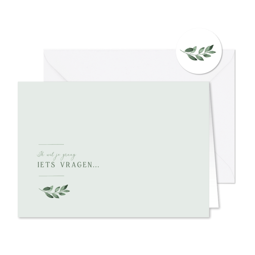 Trouwkaart getuige bruidsmeisje stijlvol minimalistisch - Kaartimpressie