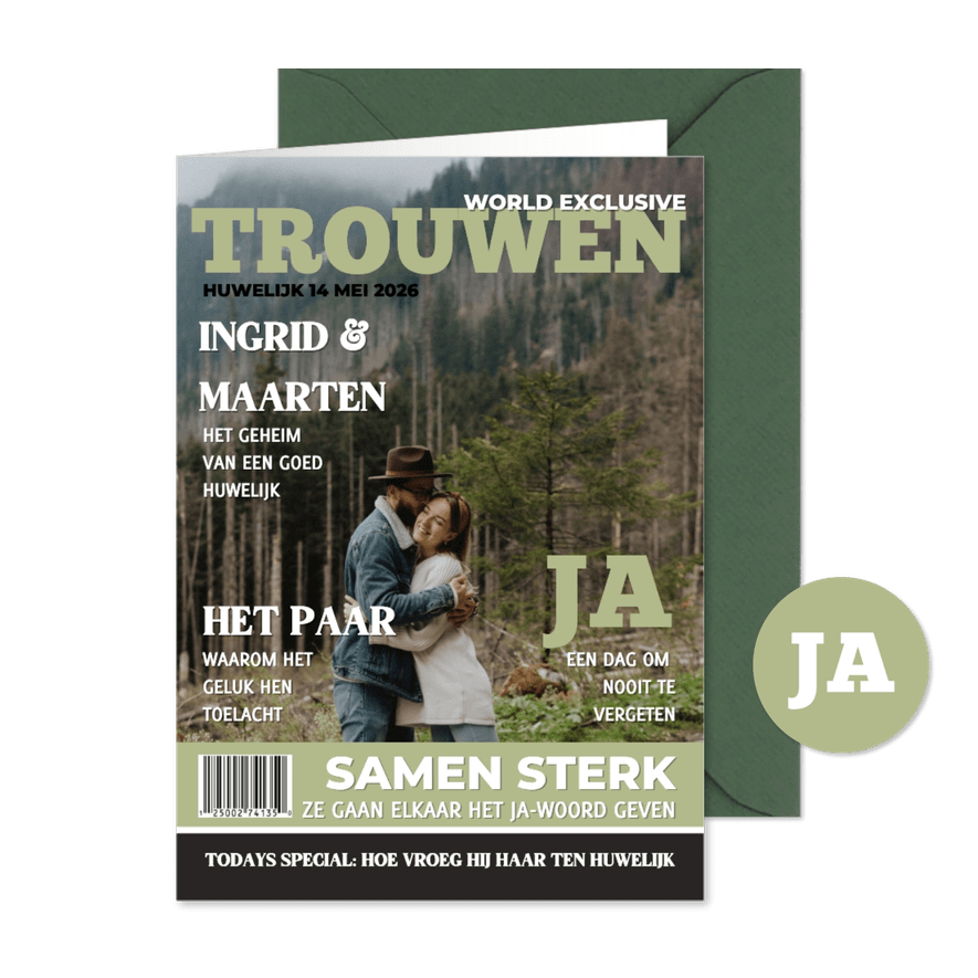 Trouwkaart origineel tijdschrift - Kaartimpressie