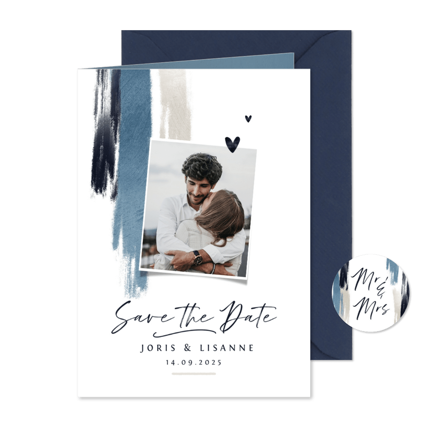 Trouwkaart save the date  - Kaartimpressie