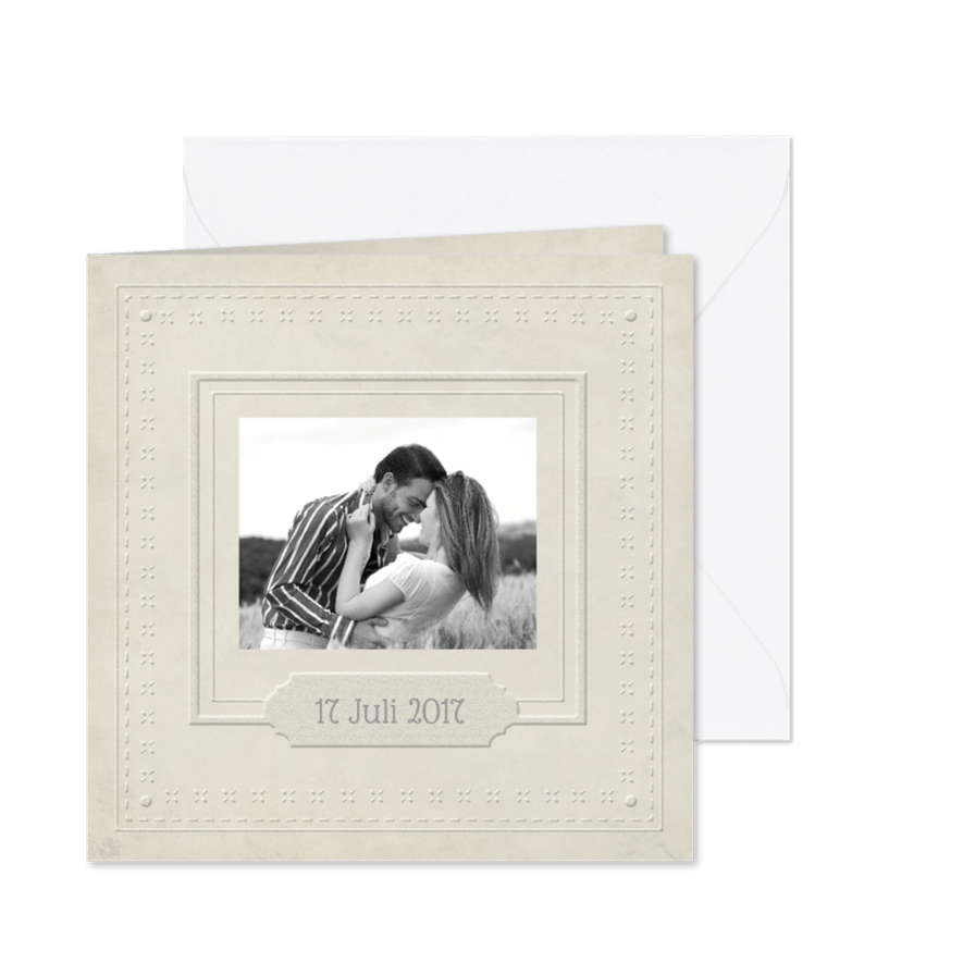 Trouwkaart vintage lijst - Kaartimpressie