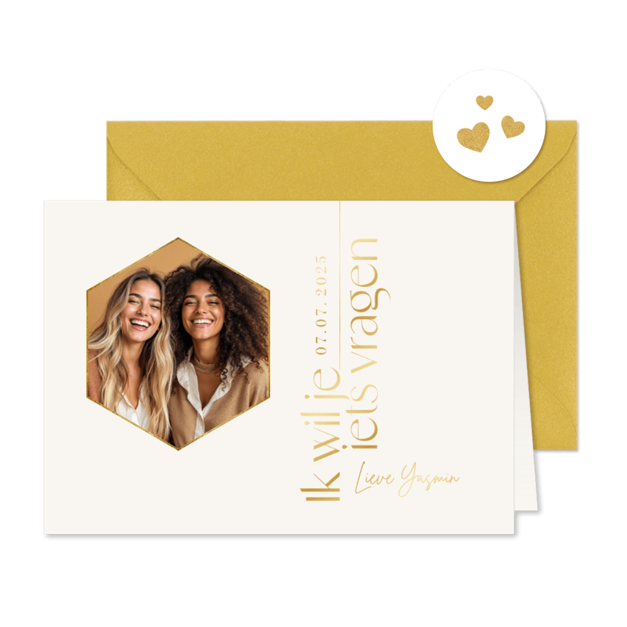 Trouwkaart voor je getuige bruidsmeisje ceremoniemeester - Kaartimpressie