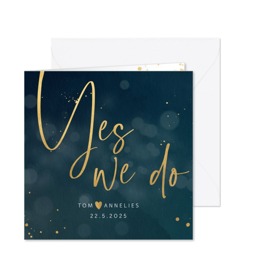 Trouwkaart yes we do - Kaartimpressie
