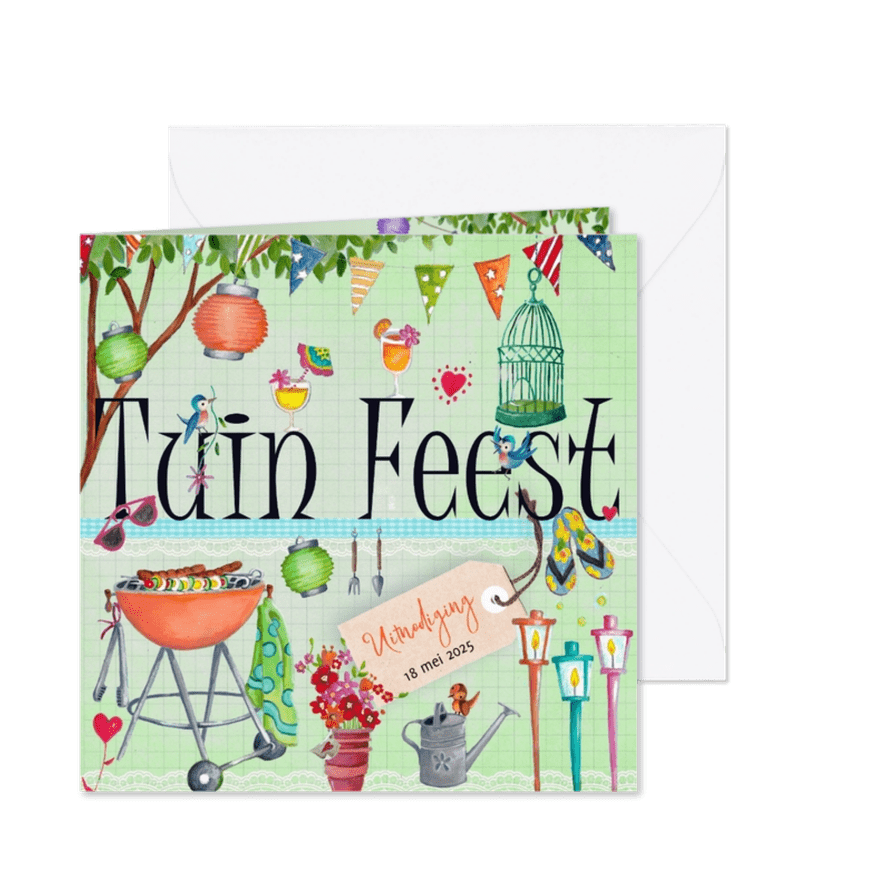 Tuinfeest BBQ Party Tuin Feest Letters - Kaartimpressie