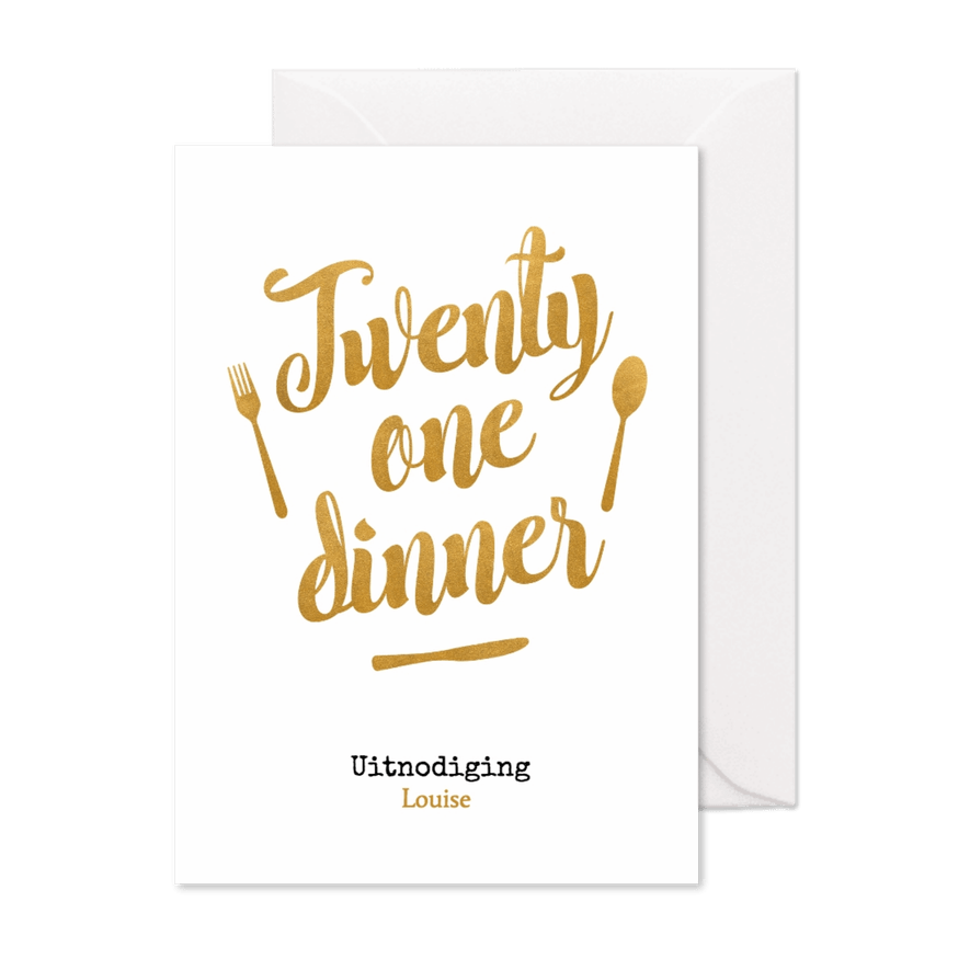 Twenty one dinner goud - BK - Kaartimpressie