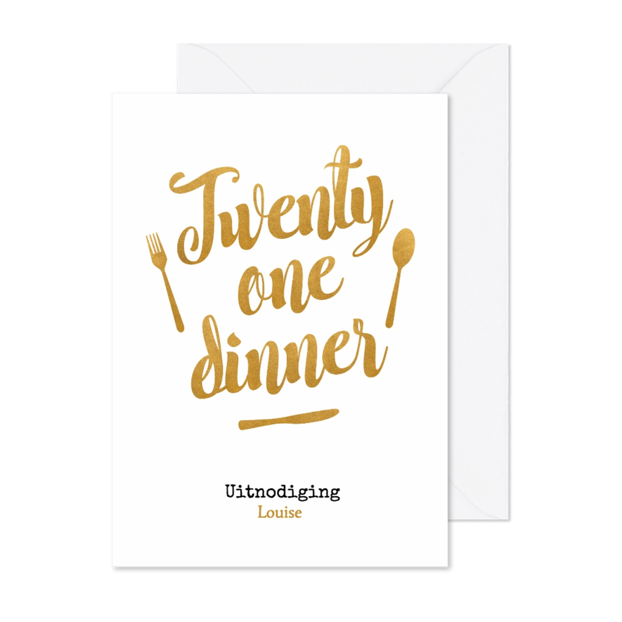 Twenty one dinner goud - BK - Kaartimpressie
