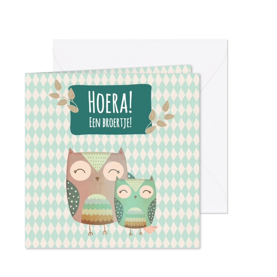 Uiltjes Hoera een broertje! - BK - Kaartimpressie