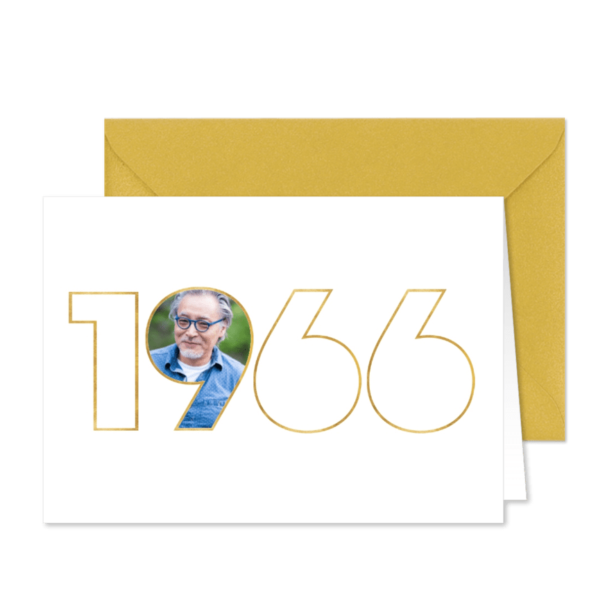 Uitnodiging 1966 60ste verjaardag met foto - Kaartimpressie