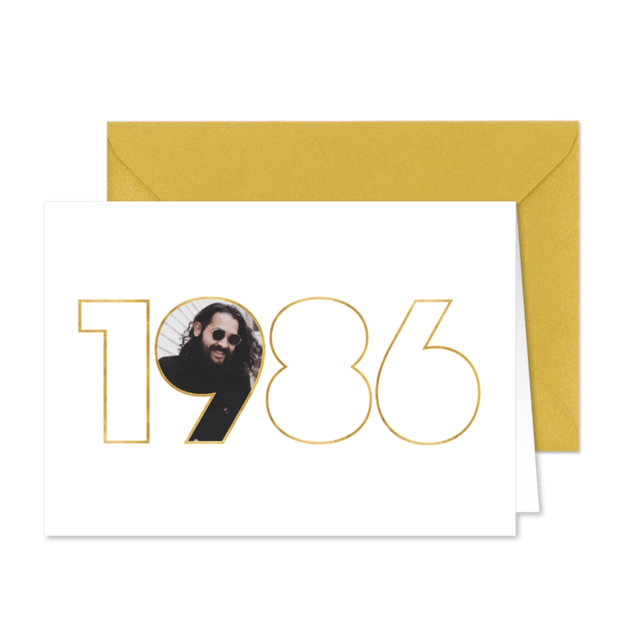 Uitnodiging 1986 40ste verjaardag met foto - Kaartimpressie