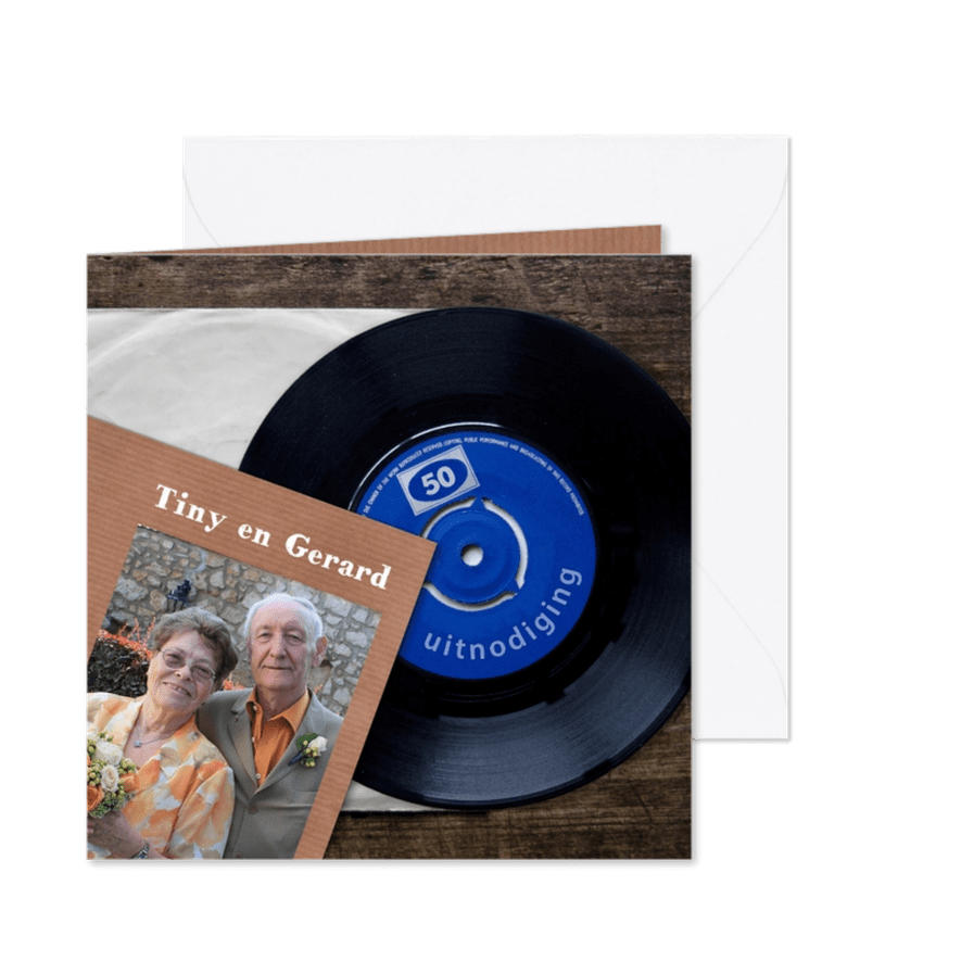 uitnodiging 50 elpee - Kaartimpressie