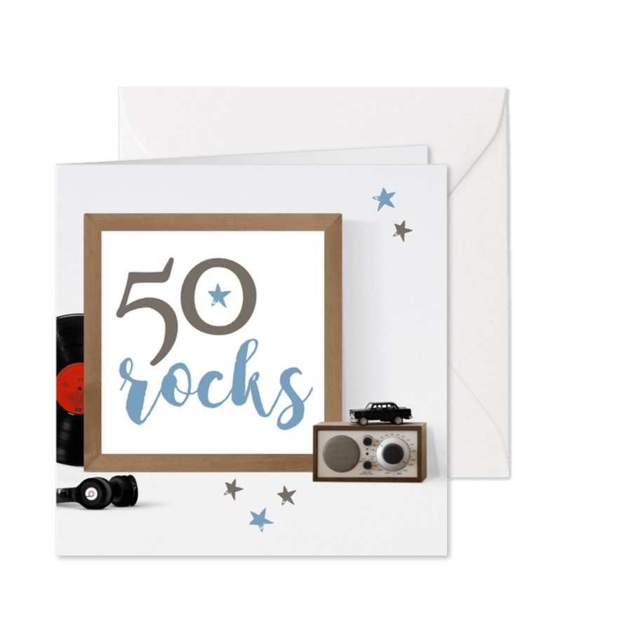 Uitnodiging 50 rocks - Kaartimpressie