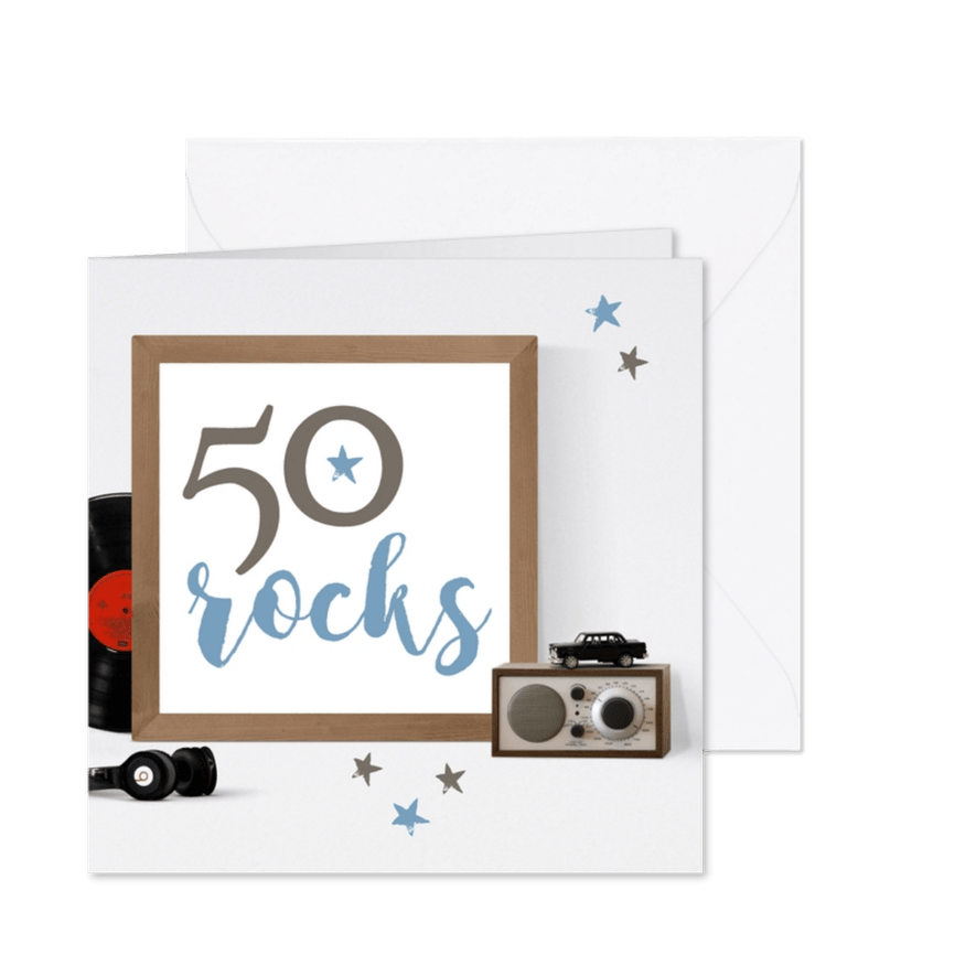 Uitnodiging 50 rocks - Kaartimpressie