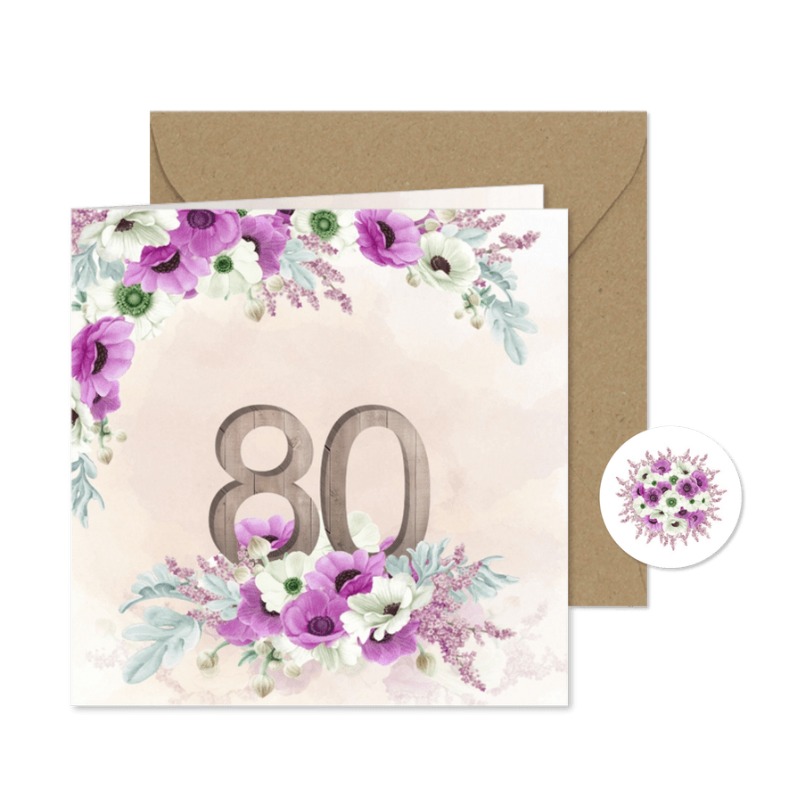 Uitnodiging 80 jaar anemonen - Kaartimpressie