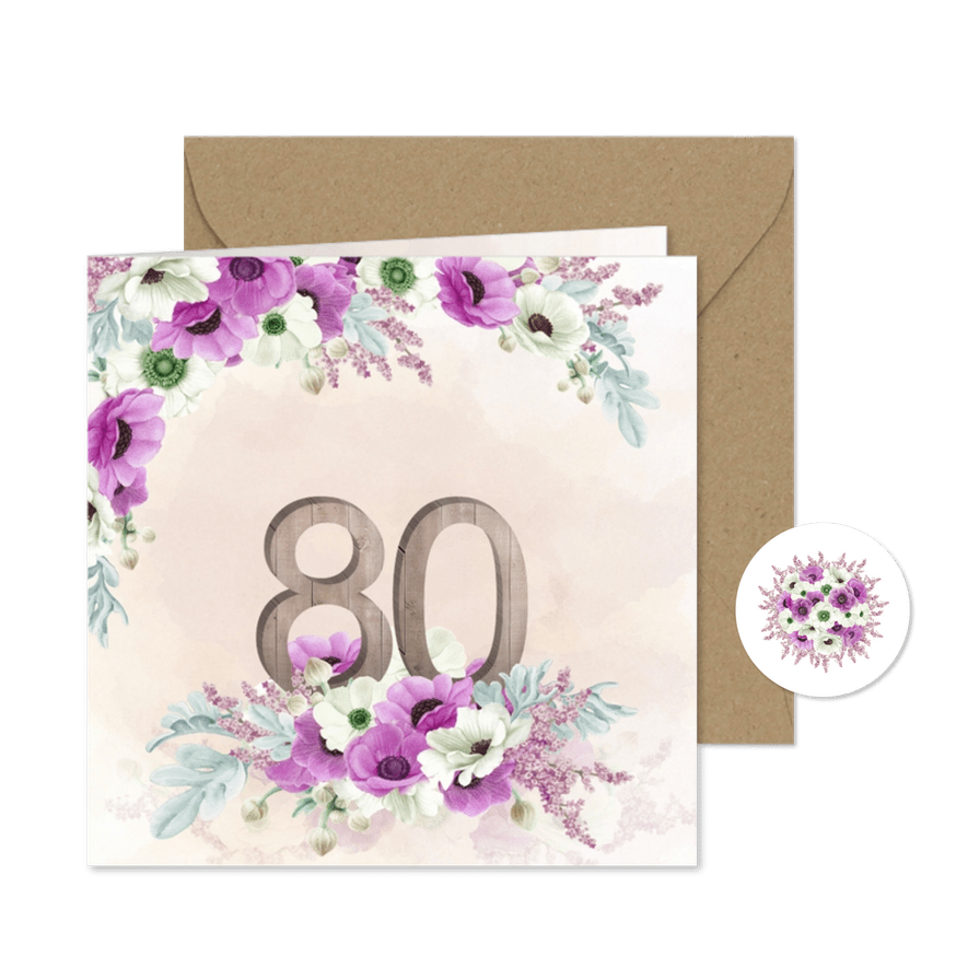 Uitnodiging 80 jaar anemonen - Kaartimpressie