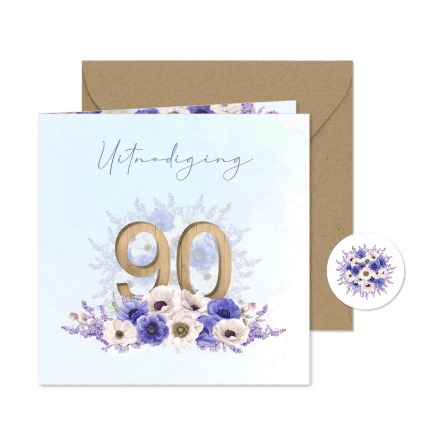 Uitnodiging 90 jaar anemonen - Kaartimpressie