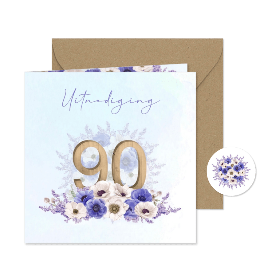 Uitnodiging 90 jaar anemonen - Kaartimpressie