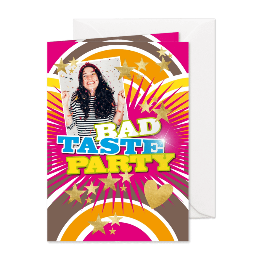 Uitnodiging Bad Taste Party - Kaartimpressie