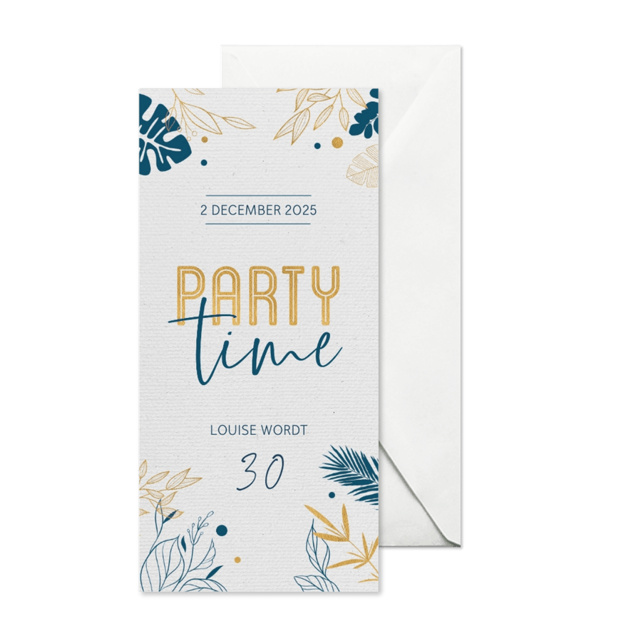 Uitnodiging botanical gold - Kaartimpressie