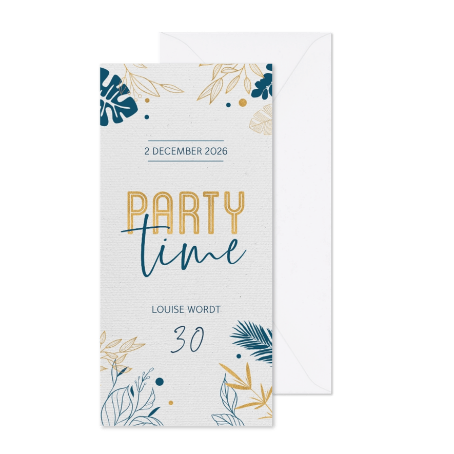 Uitnodiging botanical gold - Kaartimpressie