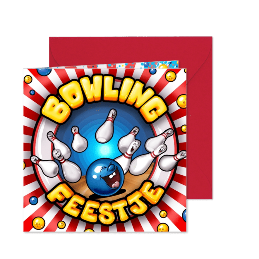 Uitnodiging Bowling Feestje - Kaartimpressie