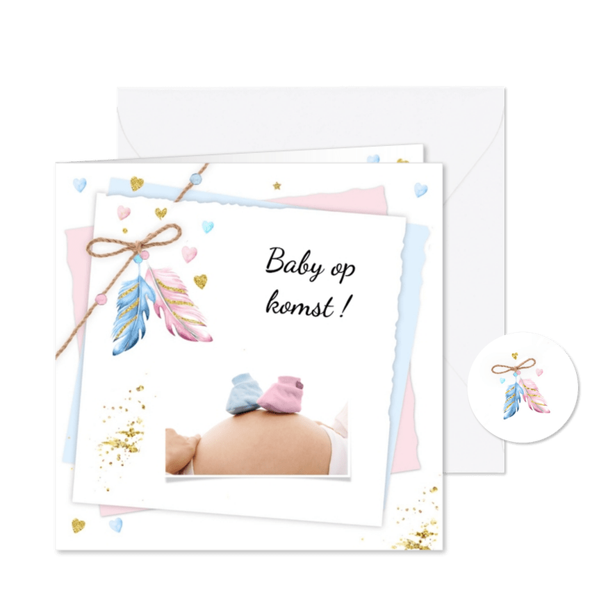 Uitnodiging boy or girl - Kaartimpressie