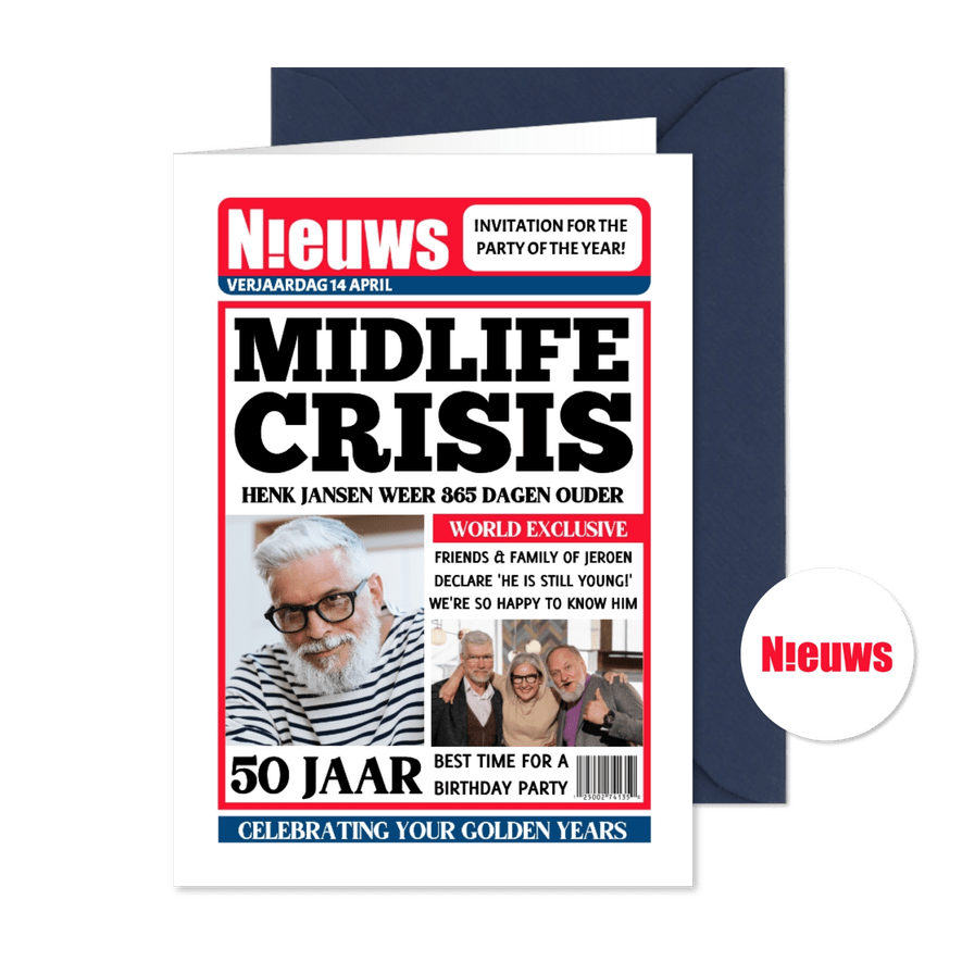 Uitnodiging cover nieuws krant tijdschrift - Kaartimpressie