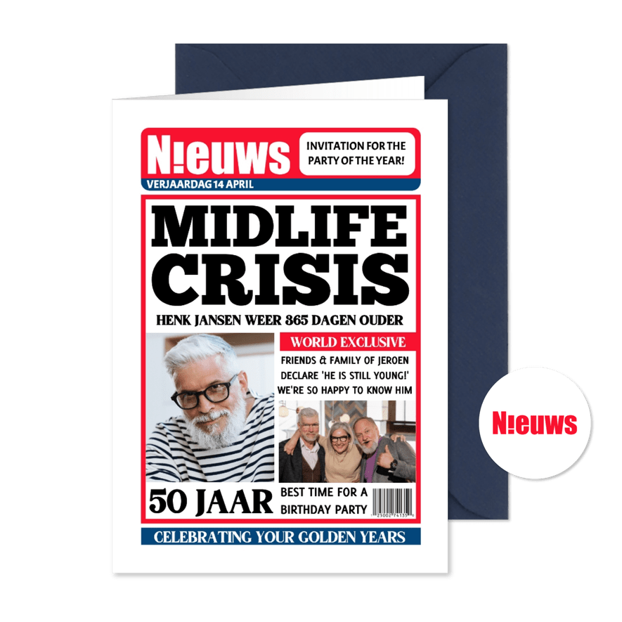 Uitnodiging cover nieuws krant tijdschrift - Kaartimpressie