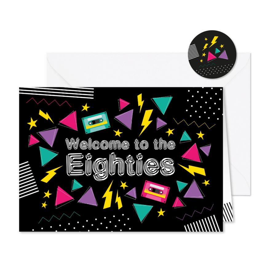 Uitnodiging Eighties party - Kaartimpressie