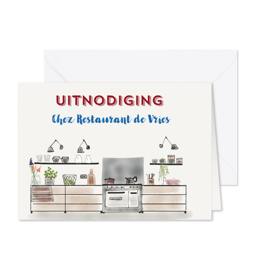 Uitnodiging etentje Chez Restaurant II - Kaartimpressie