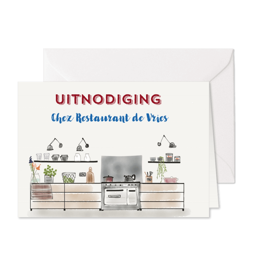 Uitnodiging etentje Chez Restaurant II - Kaartimpressie