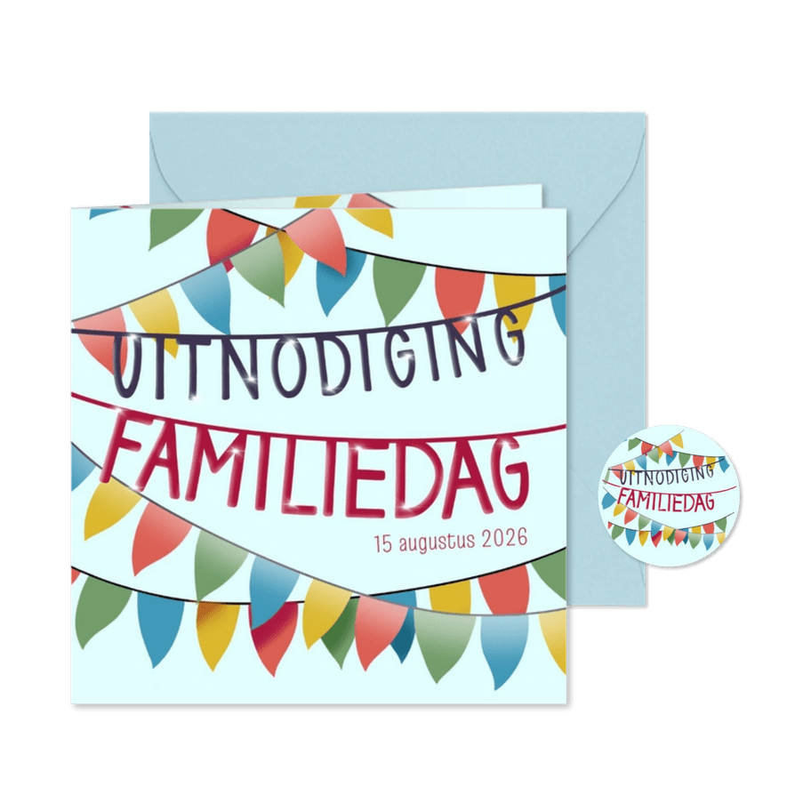 Uitnodiging - Familiedag slingers - Kaartimpressie