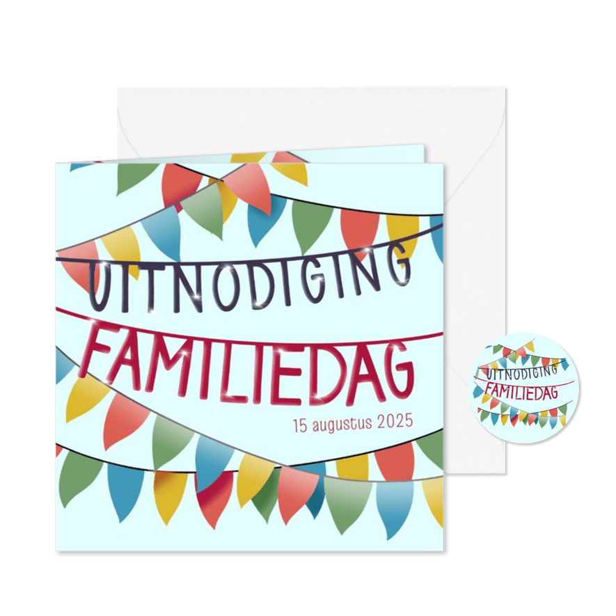 Uitnodiging - Familiedag slingers - Kaartimpressie