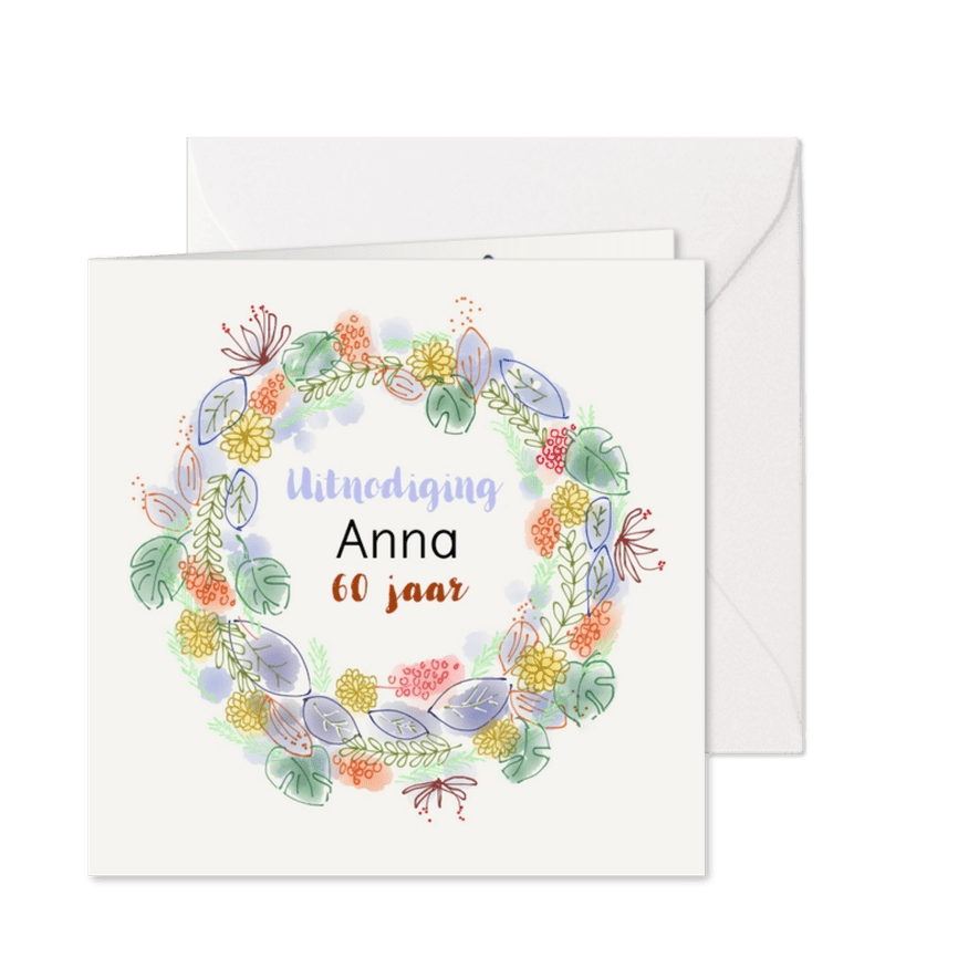 Uitnodiging feest Flowers - Kaartimpressie