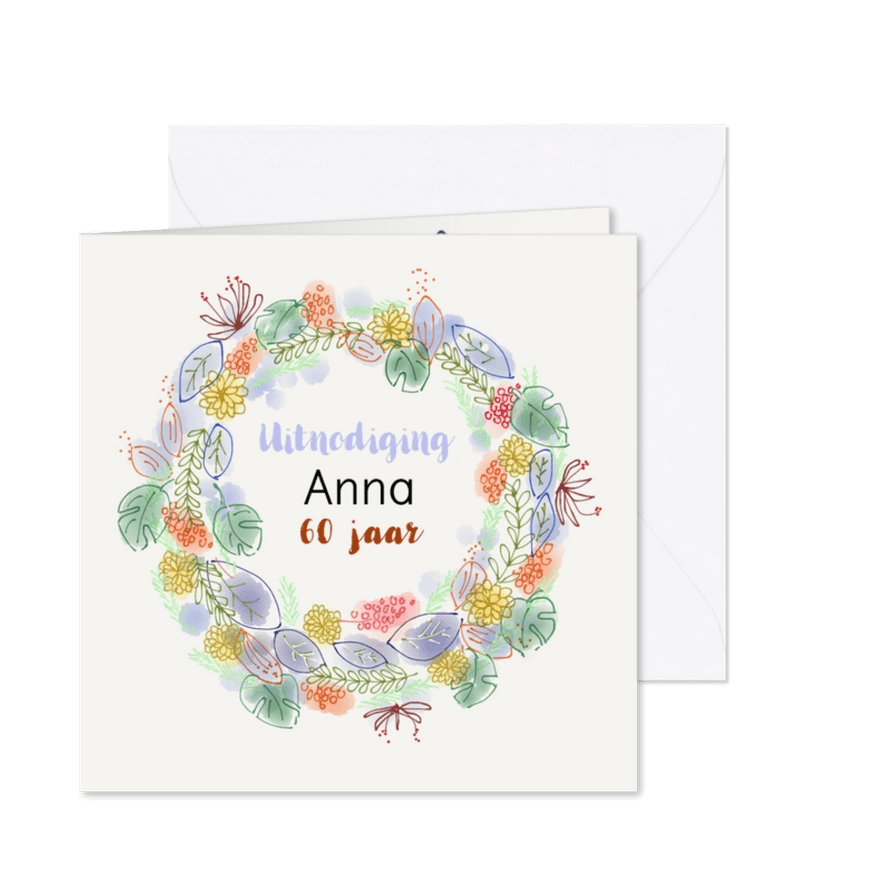 Uitnodiging feest Flowers - Kaartimpressie