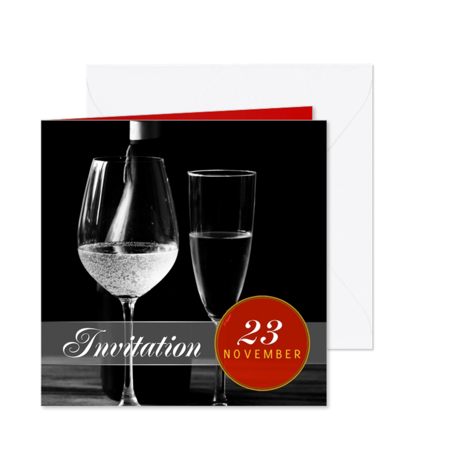 Uitnodiging feest stijlvol a - Kaartimpressie