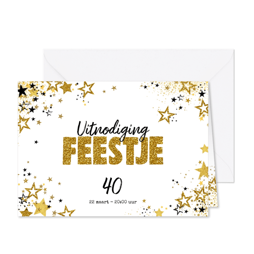 Uitnodiging feestje moderne feestelijke kaart sterren - Kaartimpressie