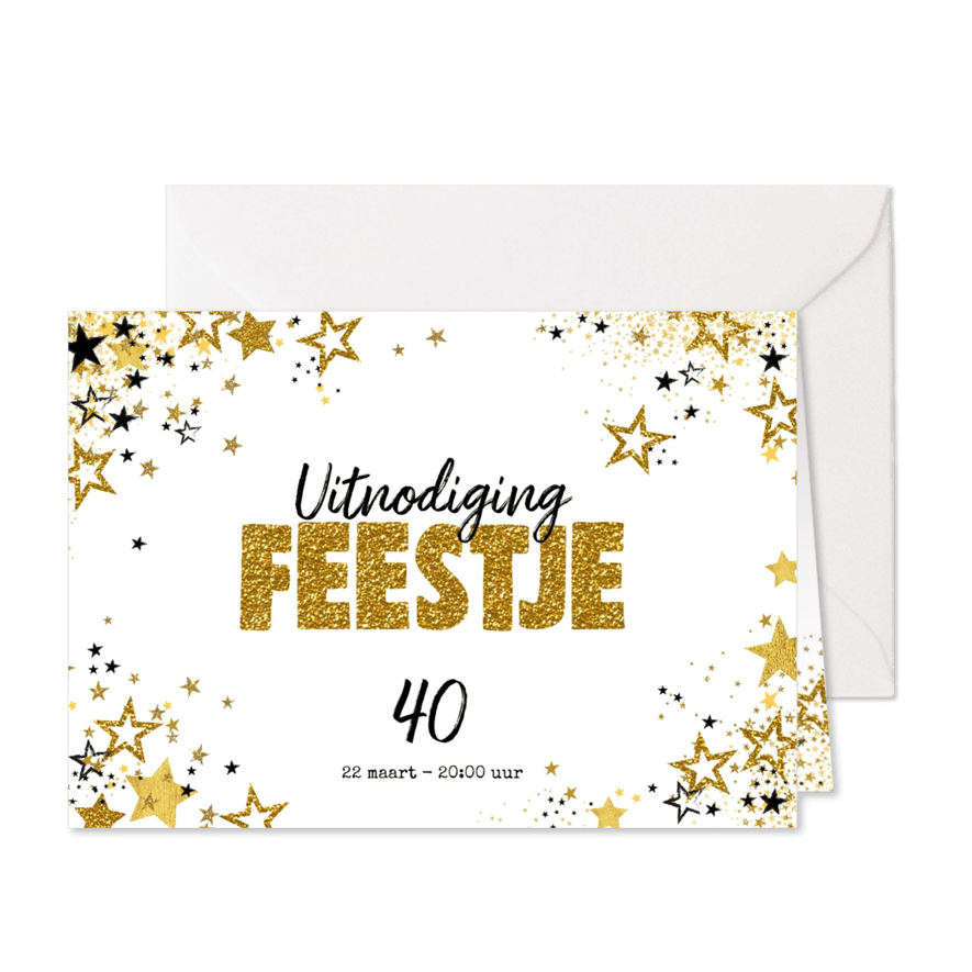 Uitnodiging feestje moderne feestelijke kaart sterren - Kaartimpressie