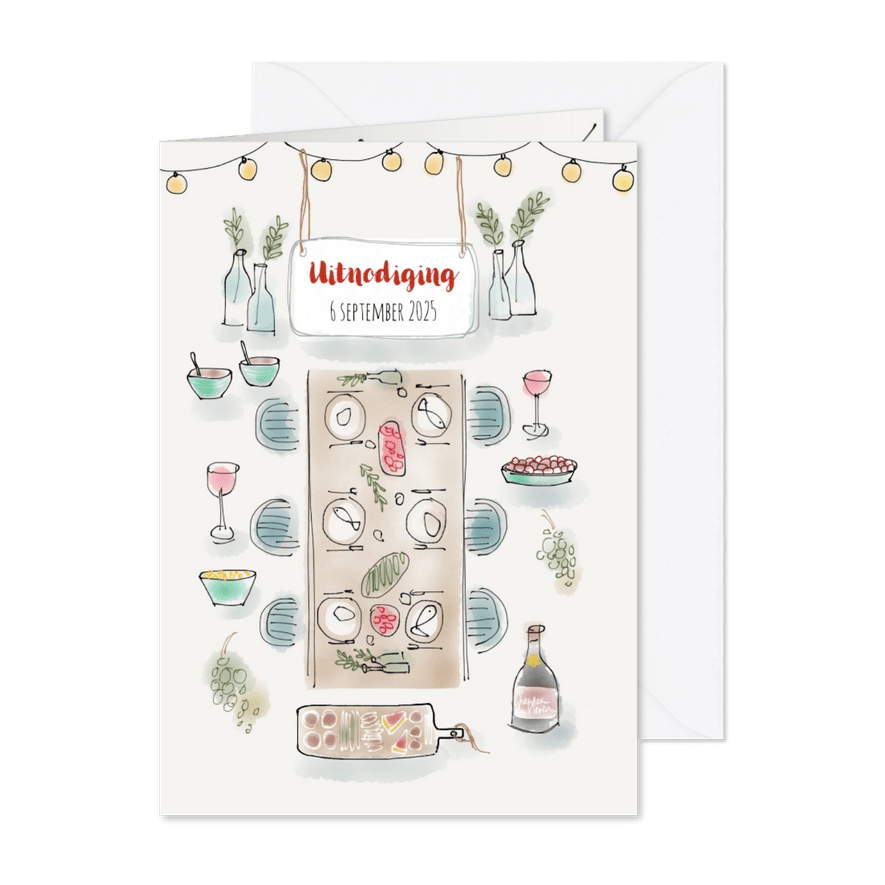 Uitnodiging gedekte tafel - Kaartimpressie