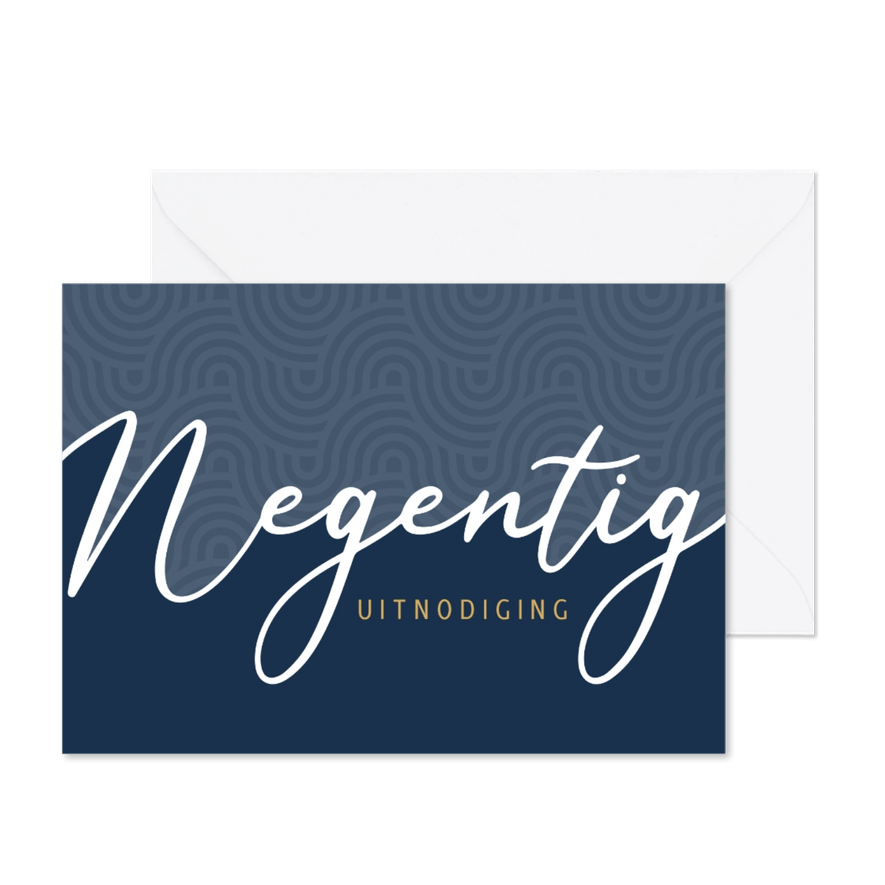 uitnodiging geschreven negentig - Kaartimpressie