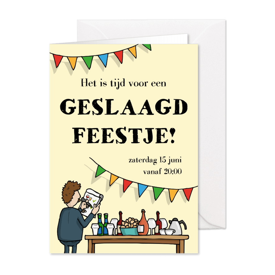 Uitnodiging Geslaagd feestje - alleen als jij er ook bent - Kaartimpressie