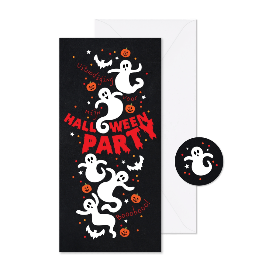 Uitnodiging Halloween party kinderen - Kaartimpressie