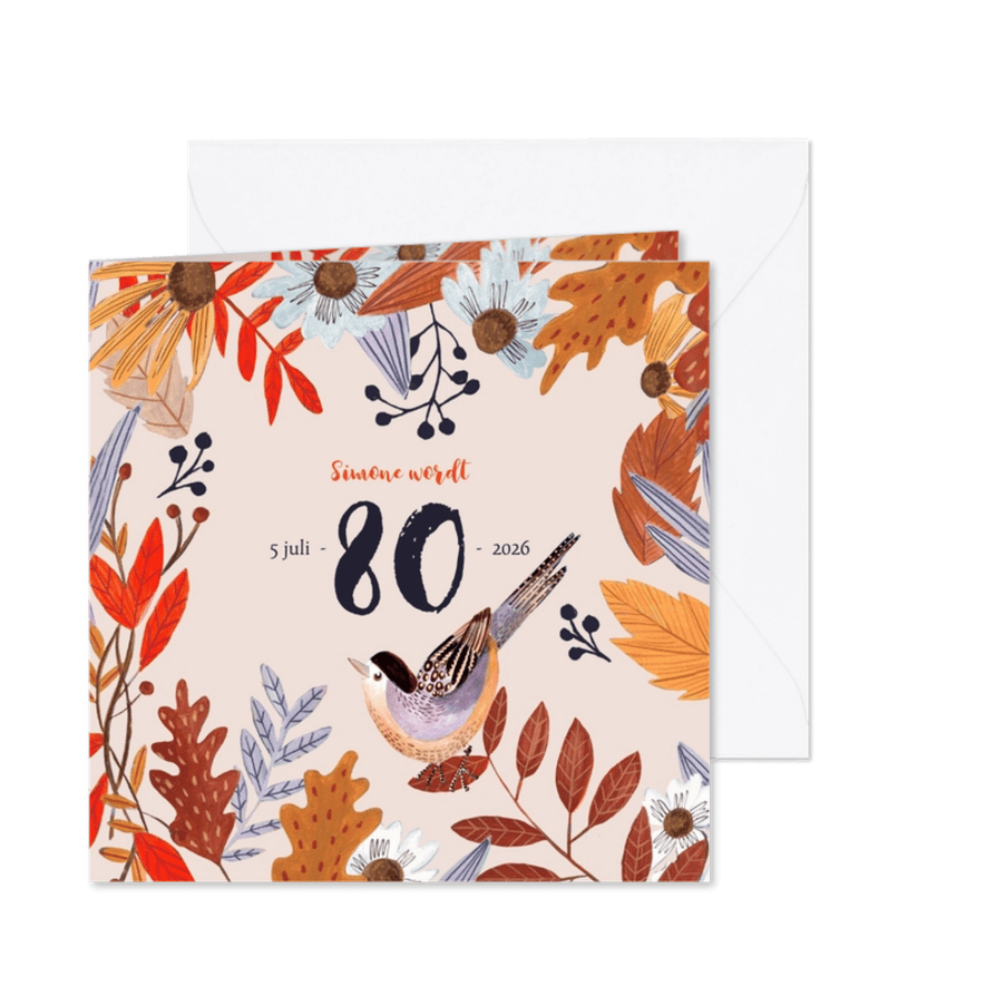 Uitnodiging herfstfeest oranje bladeren - Kaartimpressie